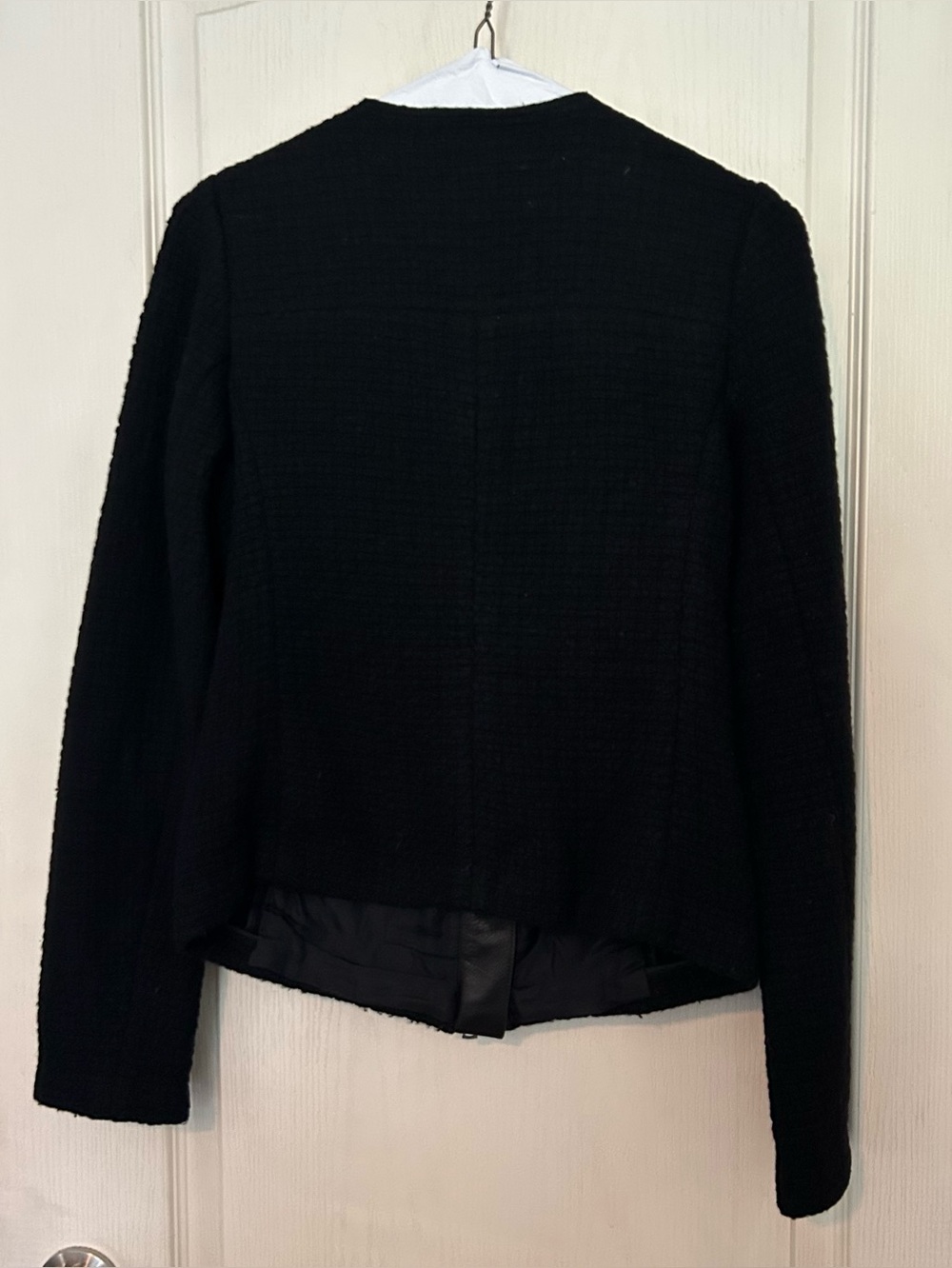 Vince Women's Tweed Jacket with Faux Leather Pockets - Picture 4 of 8